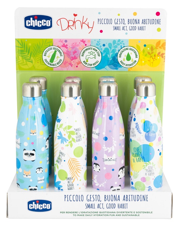 CHICCO BOTTIGLIA INOX DA 500 ML DISPLAY BOX - Pharmaleader