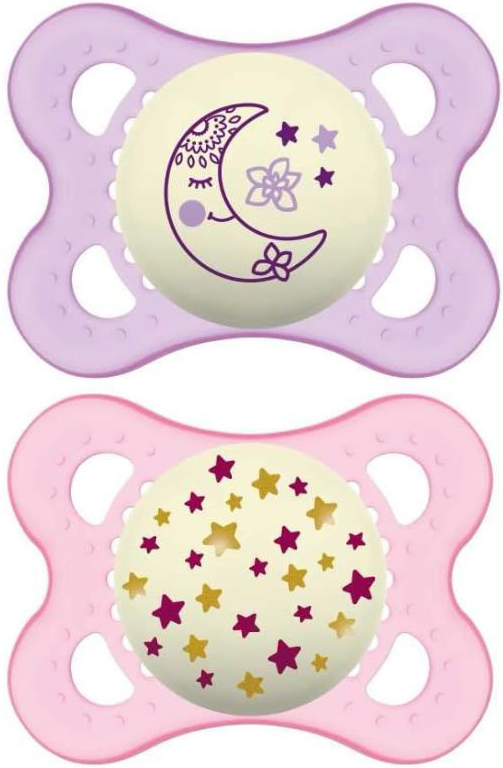 MAM SUCCHIETTO ORIGINAL NIGHT 2-6 MESI SILICONE FEMMINA 2 PEZZI - Pharmaleader