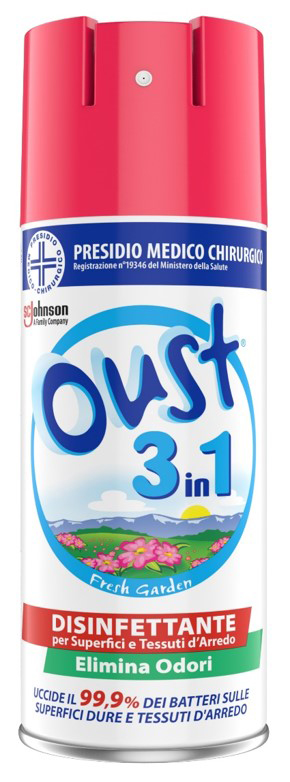 OUST 3 IN 1 FRESH GARDEN DISINFETTANTE SUPERFICI E TESSUTI D'ARREDO 400 ML - Pharmaleader