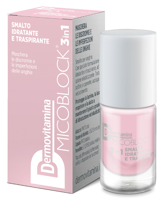 DERMOVITAMINA MICOBLOCK 3 IN 1 SMALTO IDRATANTE E TRASPIRANTE ROSA CHIARO 5 ML - Pharmaleader