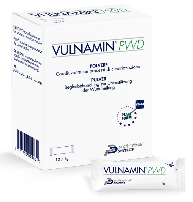 VULNAMIN PWD MEDICAZIONE INTERATTIVA IN POLVERE DI SODIO JALURONATO E AMINOACIDI 10 STICK PACK - Pharmaleader