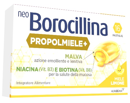 NEOBOROCILLINA PROPOLMIELE+ MIELE/LIMONE 16 PASTIGLIE - Pharmaleader