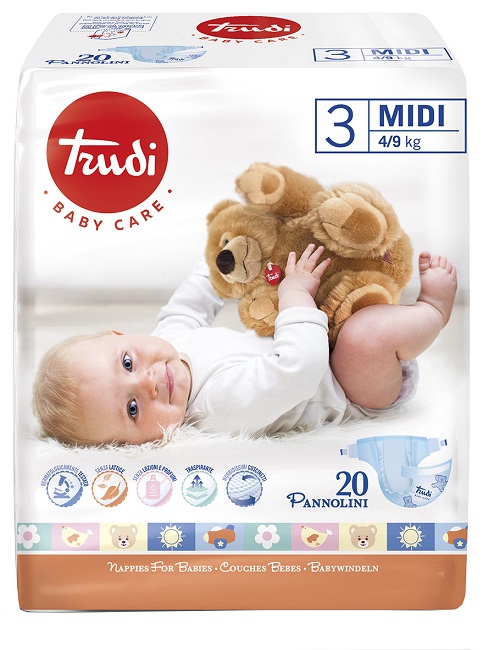 TRUDI BABY CARE PANNOLINO BAMBINI MIDI 4/9 KG 20 PEZZI - Pharmaleader