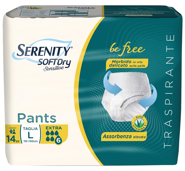 SERENITY PANTS SD SENSITIVE BE FREE EXTRA L 14 PEZZI - Pharmaleader