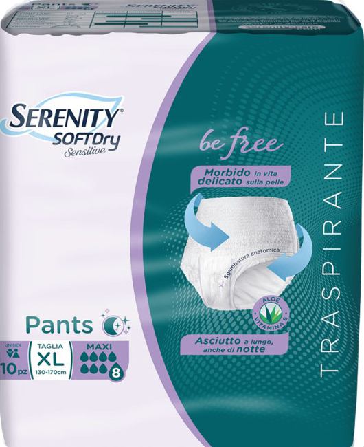 SERENITY PANTS SD SENSITIVE BE FREE MAXI XL 10 PEZZI - Pharmaleader