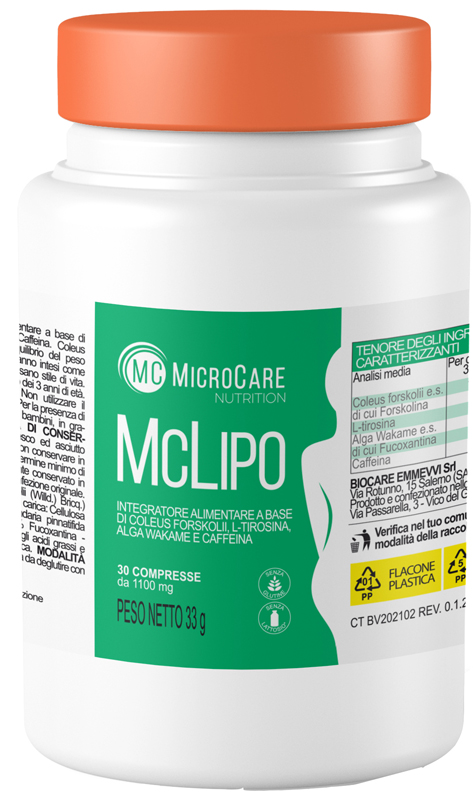 MICROCARE NUTRITION MC LIPO 30 COMPRESSE DA 1100 MG - Pharmaleader