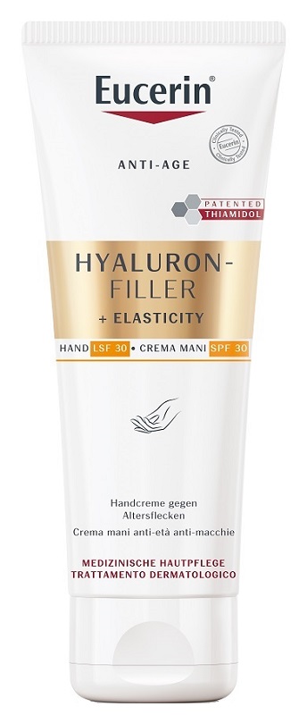 EUCERIN HYALURON FILLER + ELASTICITY CREMA MANI ANTI MACCHIE 75 ML - Pharmaleader